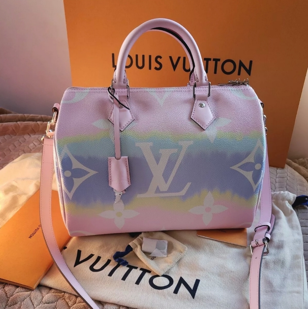 Louis Vuitton Escale Speedy 30 Giant Flower Monogram Pastel Pink Bag - Picture 10 of 12